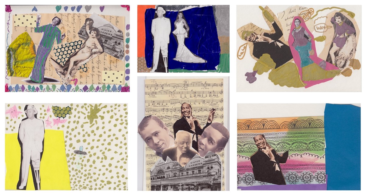 colourful collages featuring photos of black performers